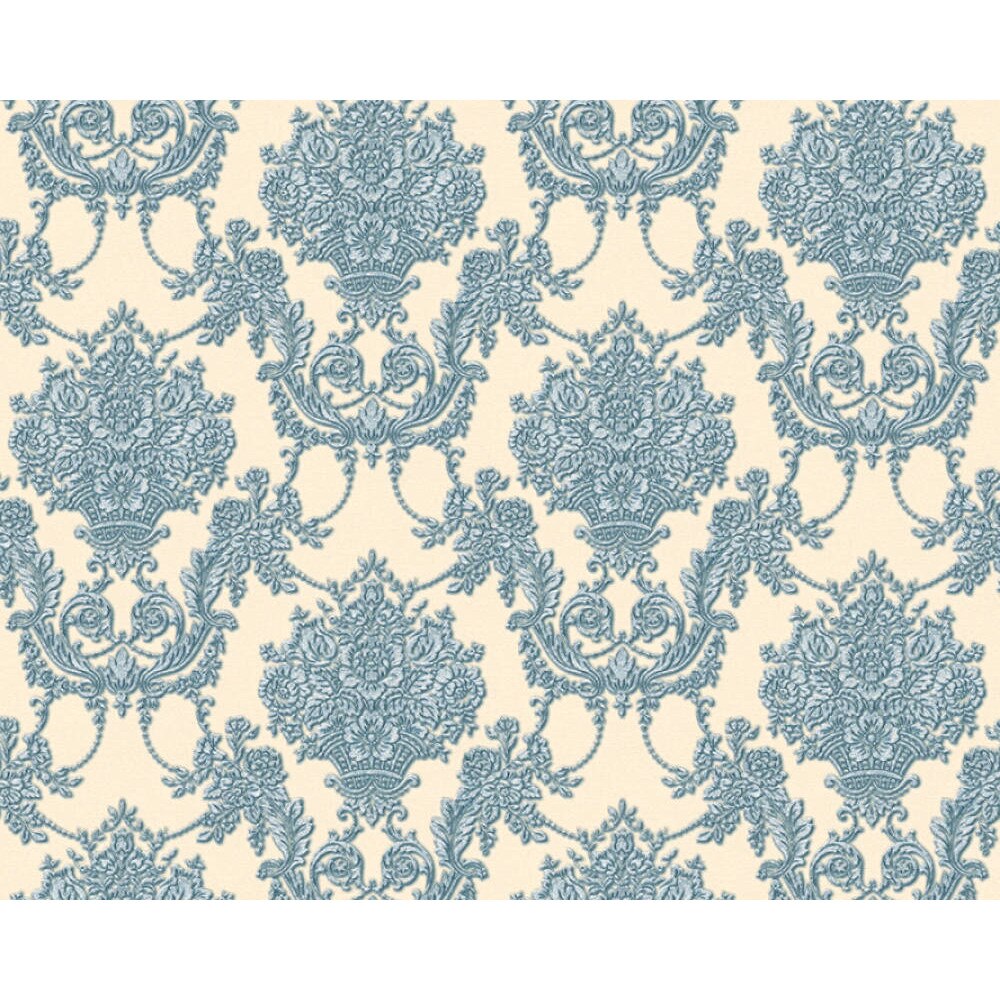 Tapet, AS Creation 344926, Bej/Albastru/Metalic, 10.05 x 0.53 m