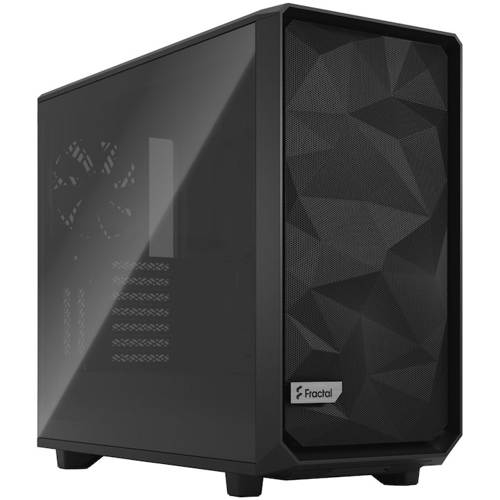 Компютърна кутия Fractal Meshify 2 TG Light Tint, Mid Tower, Без захранващ блок, E-ATX, Black