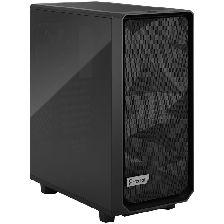 Компютърна кутия Fractal Meshify 2 Compact TG Dark Tint, Mid Tower, Без захранващ блок, ATX, Black