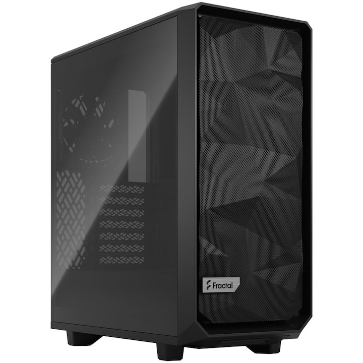 Компютърна кутия Fractal Meshify 2 Compact TG Light Tint, Mid Tower, Без захранващ блок, ATX, Black