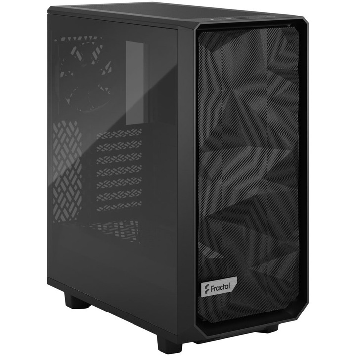 Компютърна кутия Fractal Meshify 2 Compact TG Light Tint, Mid Tower, Без захранващ блок, ATX, Black