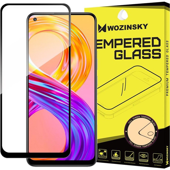 Протектор Wozinsky Tempered Glass Full Glue Super Tough за Realme 8 Pro / Realme 8, черен