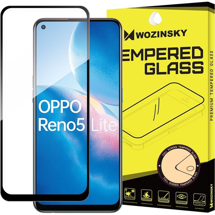 Протектор Wozinsky Tempered Glass Full Glue Super Tough за Oppo Reno 5 Lite / Reno 5 F, черен