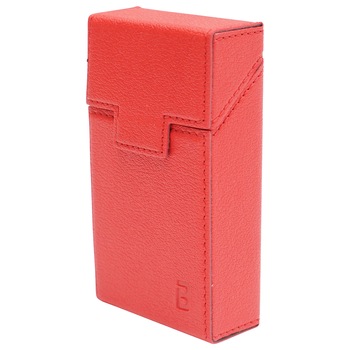 Husa rosie din piele pentru pachet de tigari P20 Breckner Husa rosie din piele pentru pachet de tigari P20 Breckner