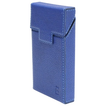 Husa albastra din piele pentru pachet de tigari P34 Breckner Husa albastra din piele pentru pachet de tigari P34 Breckner