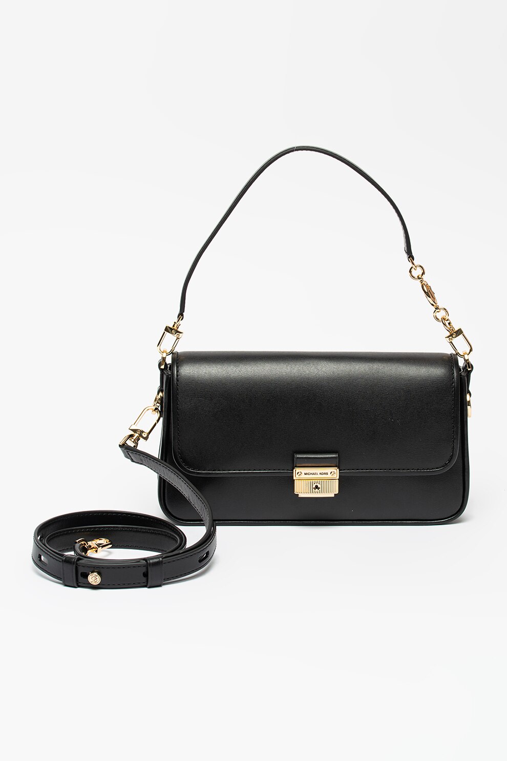 Michael Kors, Geanta de piele cu bareta detasabila Bradshaw, Negru