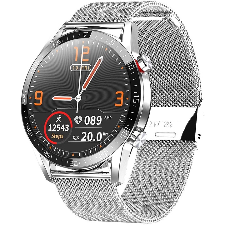 Ceas Smartwatch Ieverda BT-Z08S-1, 36mm, IP68, Silver
