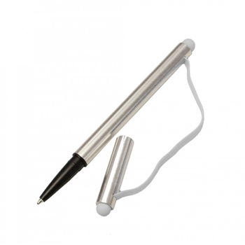 Stylus universal 2 in 1 cu Pix, capac si elastic, pentru tableta, telefon sau laptop cu touch screen, Argintiu, BBL2784 Stylus universal 2 in 1 cu Pix, capac si elastic, pentru tableta, telefon sau laptop cu touch screen, Argintiu, BBL2784