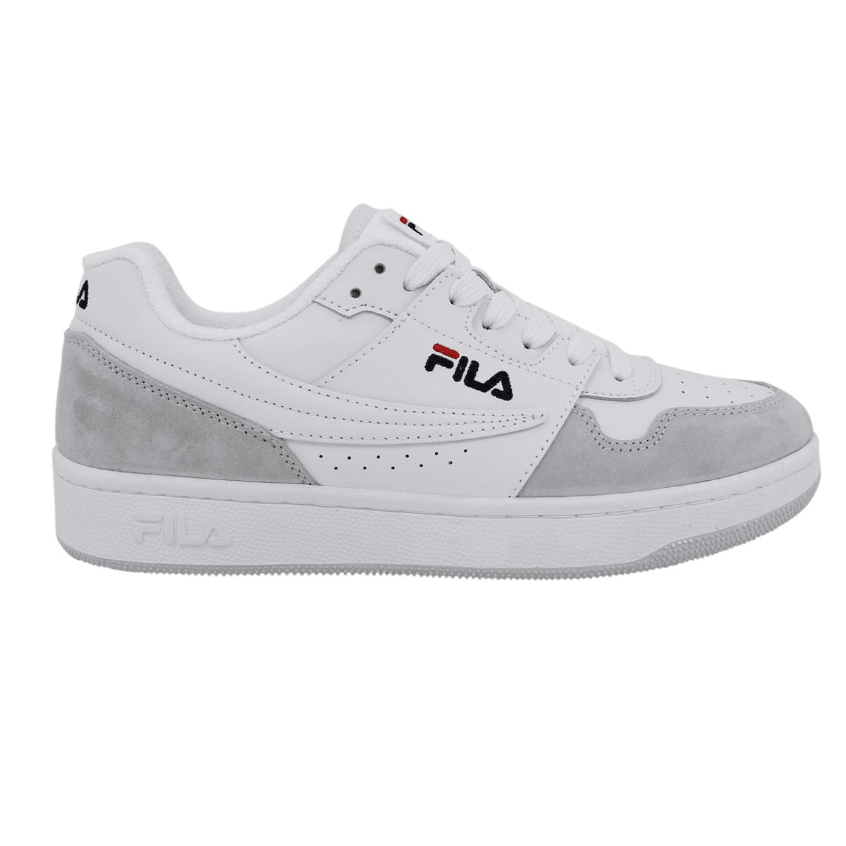 Pantofi sport Fila Arcade Low, Piele naturala, Alb/Gri, Alb/Gri