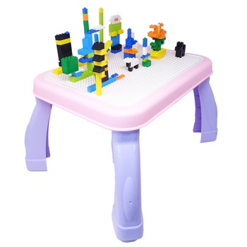 Set de 150 de Piese Multicolore, Medii, pentru Construit, Roz Set de 150 de Piese Multicolore, Medii, pentru Construit, Roz