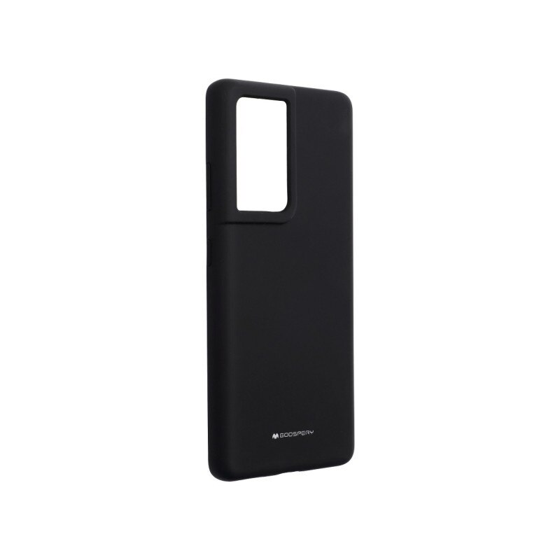 Husa Spate Mercury Silicone Compatibila Cu Samsung Galaxy S21 Ultra, Interior Soft Alcantara, Negru