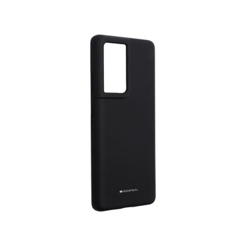 Husa Spate Mercury Silicone Compatibila Cu Samsung Galaxy S21 Ultra, Interior Soft Alcantara, Negru Husa Spate Mercury Silicone Compatibila Cu Samsung Galaxy S21 Ultra, Interior Soft Alcantara, Negru
