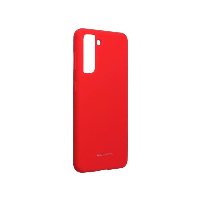 Husa Spate Mercury Silicone Compatibila Cu Samsung Galaxy S21+ Plus, Interior Soft Alcantara, Rosu