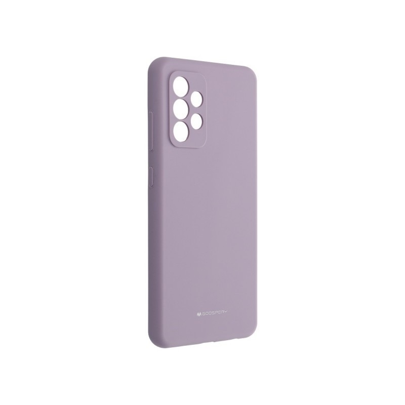 Husa Spate Mercury Silicone Compatibila Cu Samsung Galaxy A72 4g, Interior Soft Alcantara, Lavander Grey