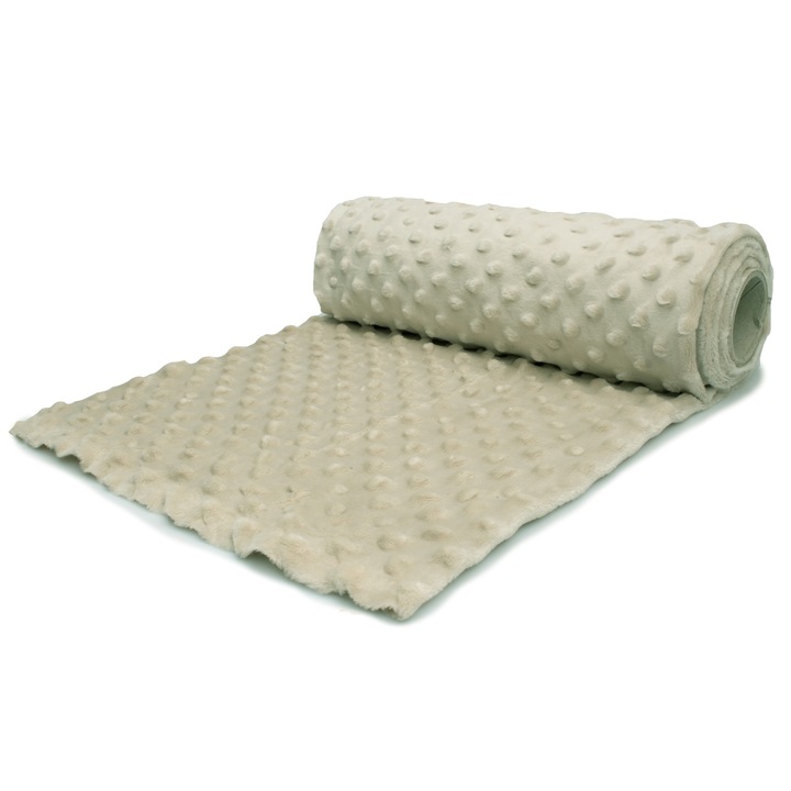 Kötött Polar Minky Dots, világos bézs 50 cm x 155 cm