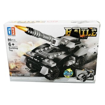 Set de constructie tip lego, Military Tank, 96 piese, +6ani, 2 in 1, Vision® Set de constructie tip lego, Military Tank, 96 piese, +6ani, 2 in 1, Vision®