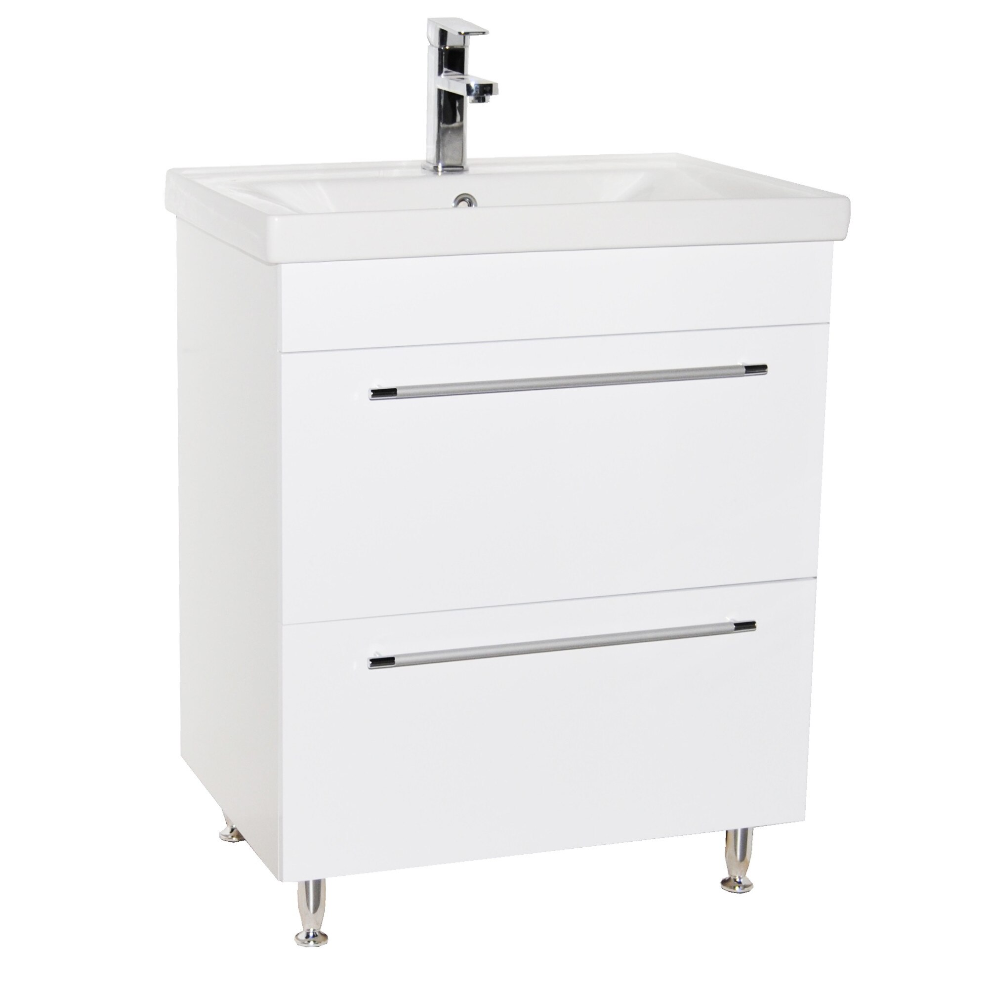 Baza si lavoar Badenmob , seria 754 cu sertare , 70.5x45.5x81cm , Alb