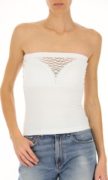 Top fara maneci , Guess , Cu plasa pe spate, Alb Top fara maneci , Guess , Cu plasa pe spate, Alb