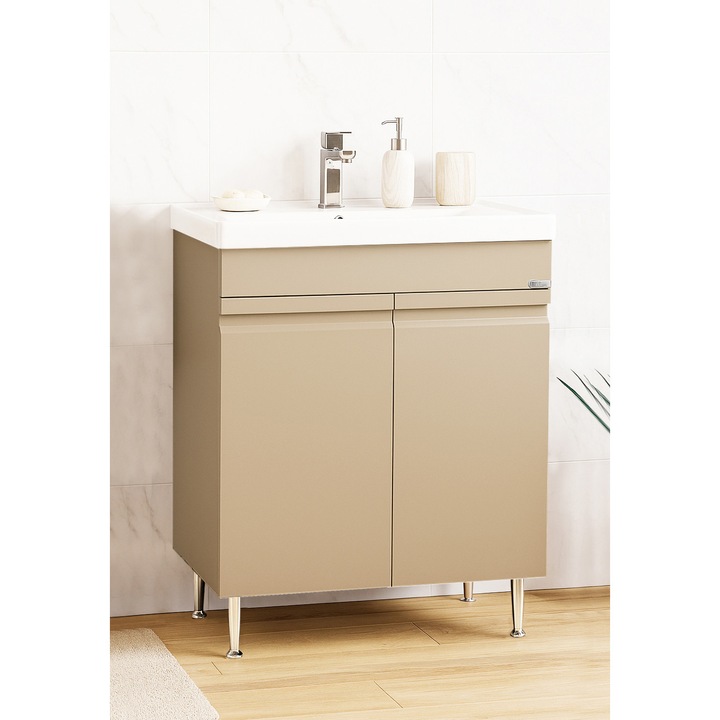 Baza si lavoar Badenmob, seria 786, 65.5x45.5x81cm, Cappuccino