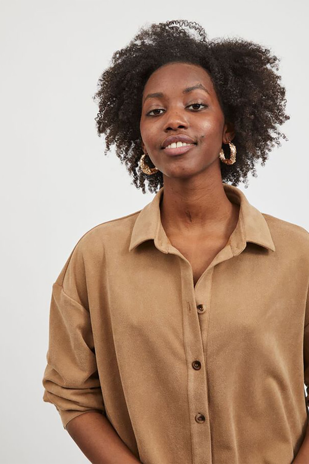 Vila, Camasa supradimensionata cu terminatie rotunjita, Cafeniu