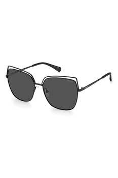 Polaroid, Ochelari de soare cat-eye polarizati, Negru, 59-16-145 Standard Polaroid, Ochelari de soare cat-eye polarizati, Negru, 59-16-145 Standard