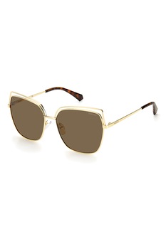 Polaroid, Ochelari de soare cat-eye polarizati, Auriu deschis, 59-16-145 Standard Polaroid, Ochelari de soare cat-eye polarizati, Auriu deschis, 59-16-145 Standard