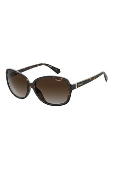 Polaroid, Ochelari de soare wrap polarizati cu lentile in degrade, Negru/Maro camel, 58-15-140 Standard Polaroid, Ochelari de soare wrap polarizati cu lentile in degrade, Negru/Maro camel, 58-15-140 Standard