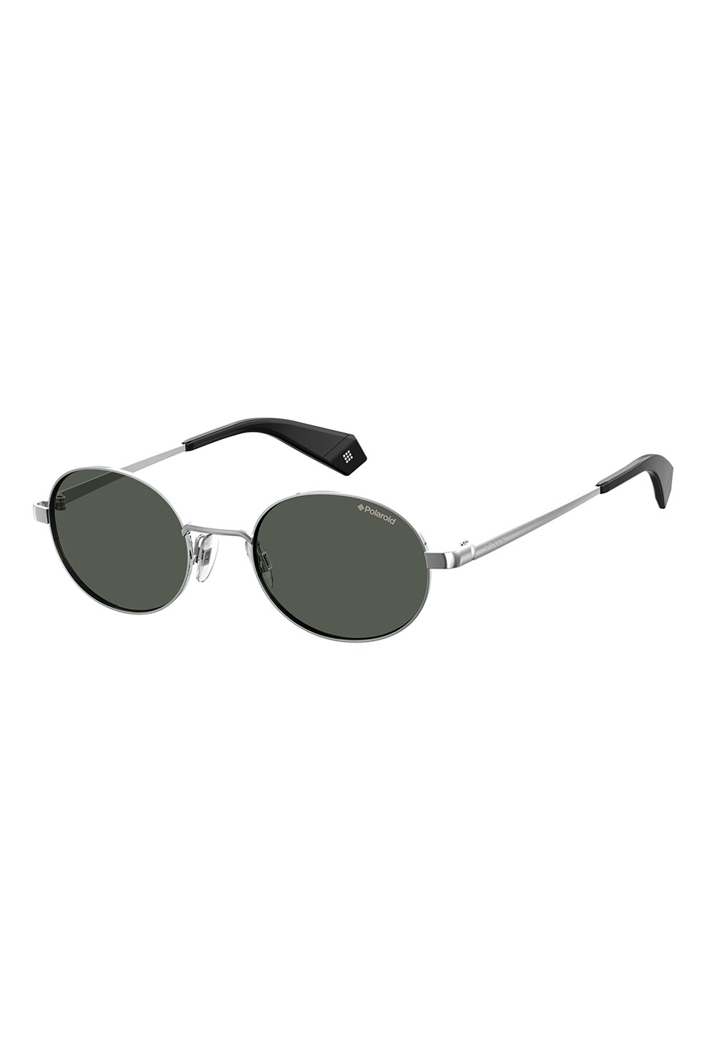 Polaroid, Ochelari de soare polarizati unisex cu lentile ovale, Argintiu, 51-20-145 Standard