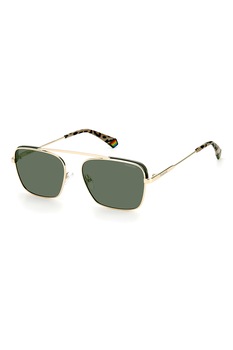 Polaroid, Ochelari de soare polarizati unisex cu rama metalica, Auriu/Negru, 56-16-145 Standard Polaroid, Ochelari de soare polarizati unisex cu rama metalica, Auriu/Negru, 56-16-145 Standard