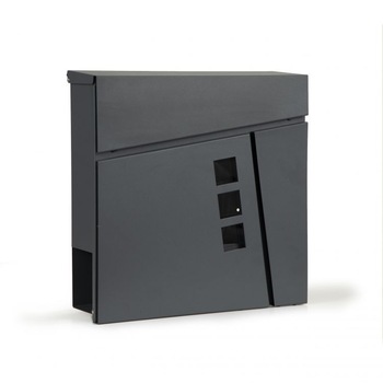 Cutie postala din otel zincat, gri, cu 2 deschideri, suport pentru ziar inclus, 36.5x37x10.5 cm Cutie postala din otel zincat, gri, cu 2 deschideri, suport pentru ziar inclus, 36.5x37x10.5 cm