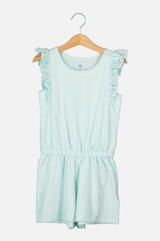 GAP, Salopeta din jerseu cu garnituri de dantela brodata, Turcoaz GAP, Salopeta din jerseu cu garnituri de dantela brodata, Turcoaz