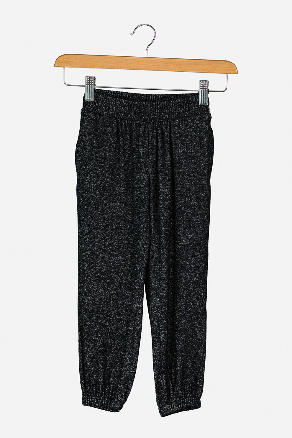 GAP, Pantaloni jogger cu imprimeu si buzunare laterale, Negru stins/gri inchis