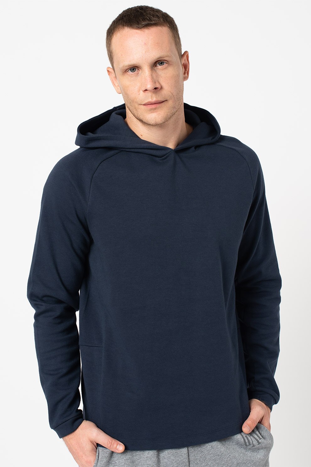 GAP, Hanorac din amestec de bumbac cu maneci raglan, Albastru inchis