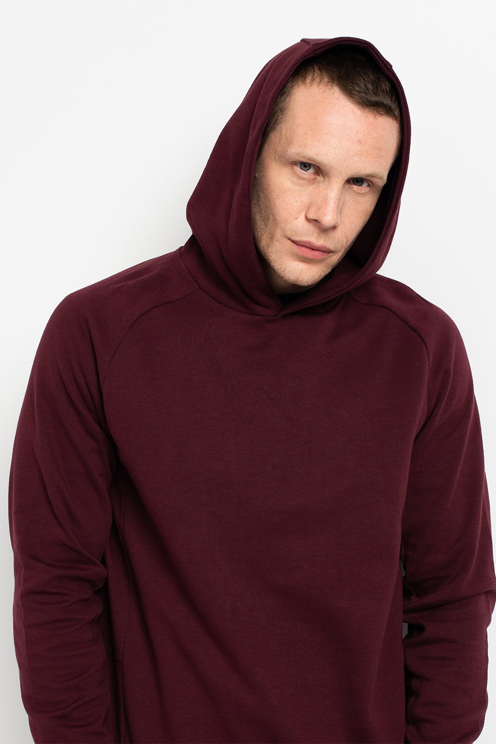 GAP, Hanorac din amestec de bumbac cu maneci raglan, Violet tyrian