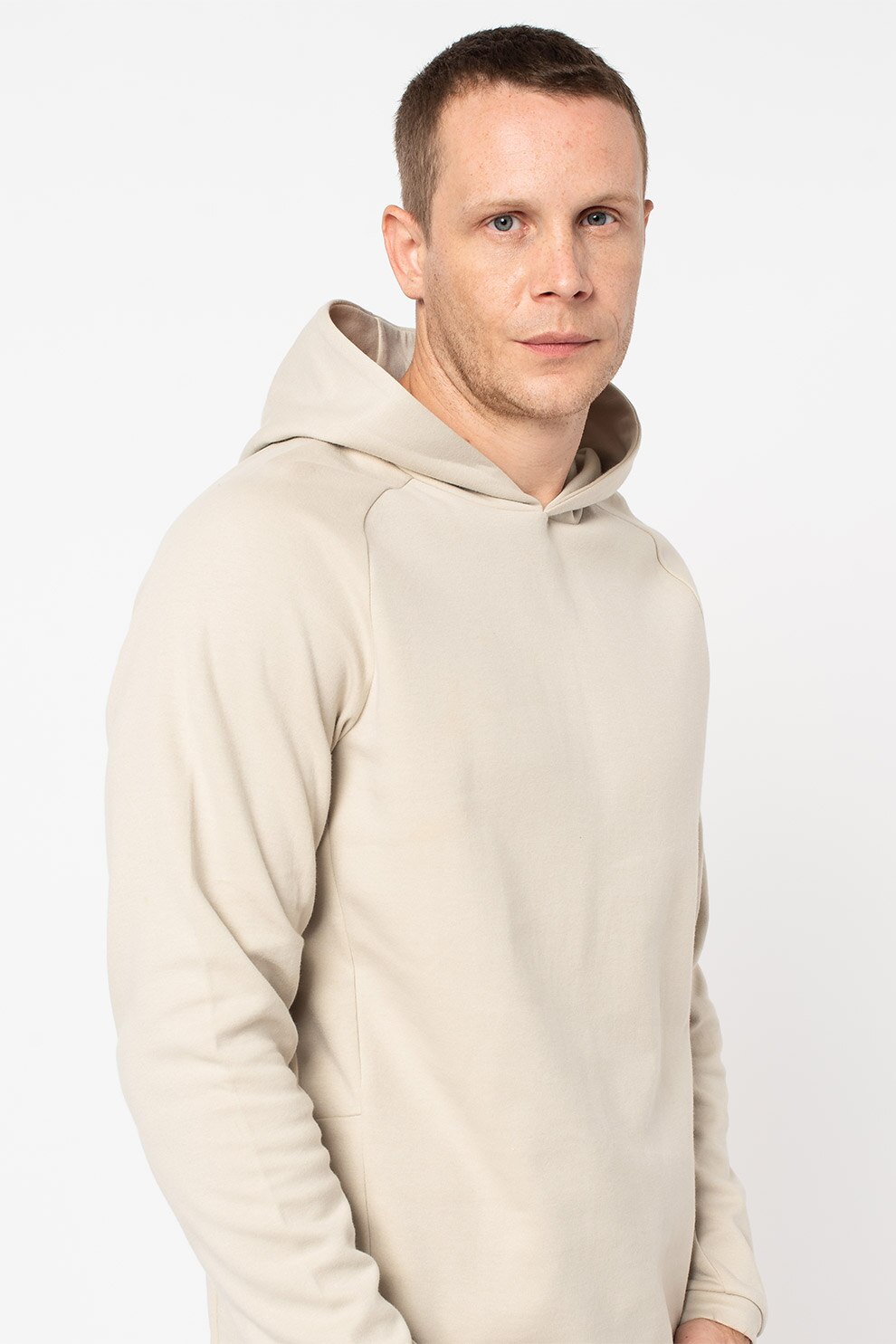 GAP, Hanorac din amestec de bumbac cu maneci raglan, Gri deschis