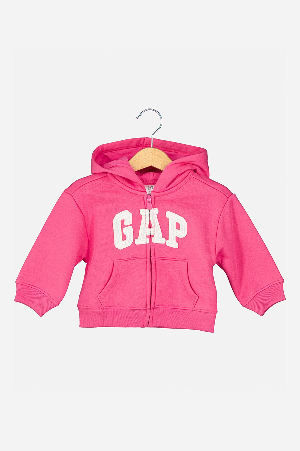 GAP, Hanorac cu fermoar si logo, Roz/Alb