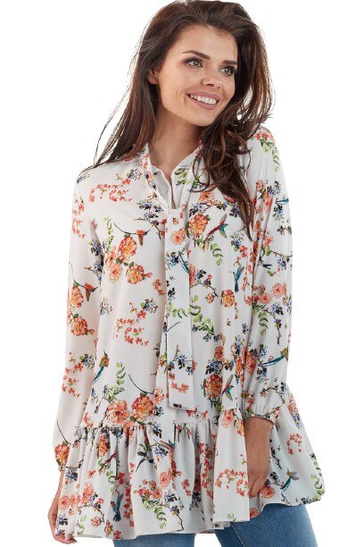 Bluza Infinite You cu volane, Bej