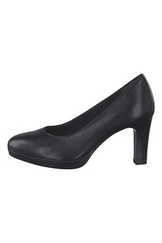 Tamaris, Pantofi din piele cu varf rotund, Negru Tamaris, Pantofi din piele cu varf rotund, Negru