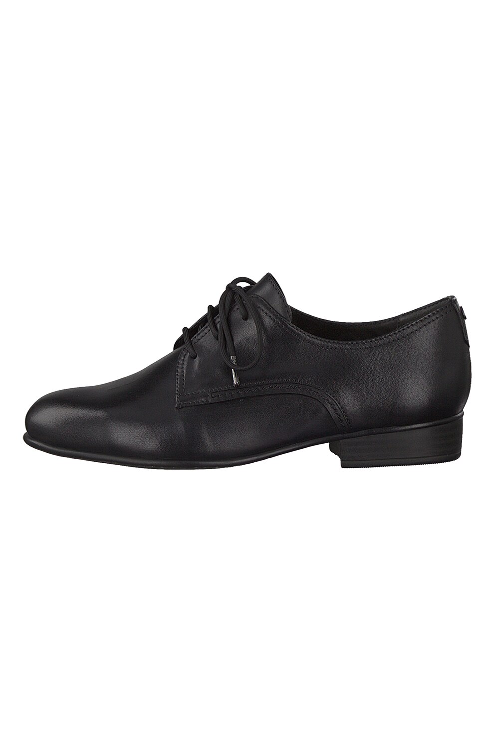 Tamaris, Pantofi Derby din piele, Negru
