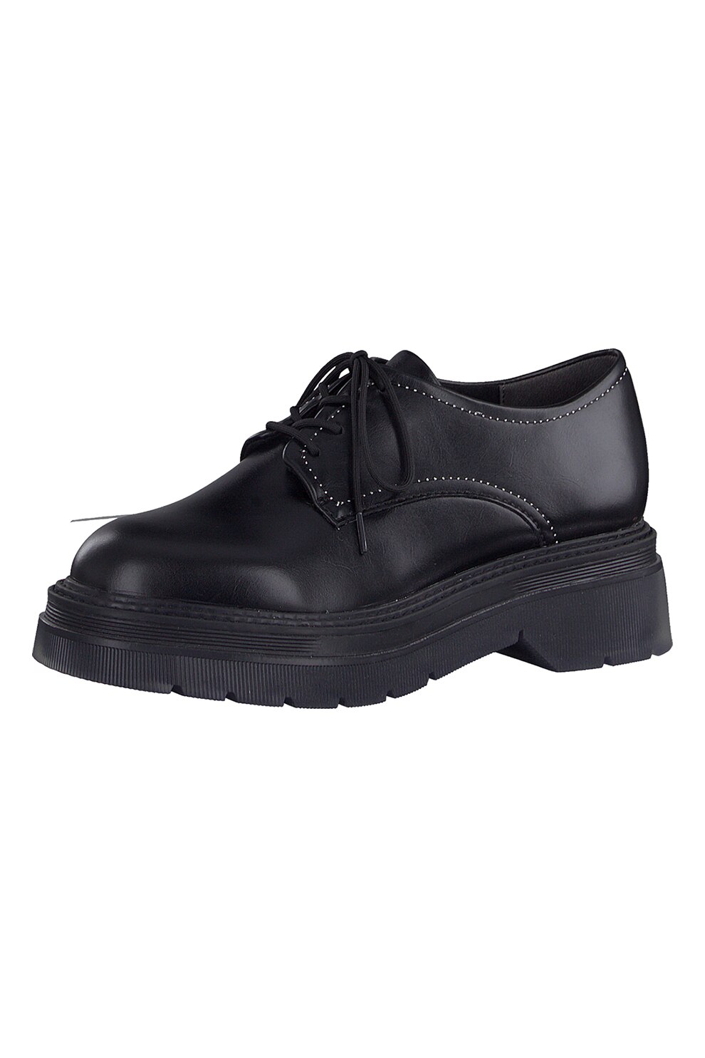 Tamaris Pantofi derby cu aspect masiv Negru 41