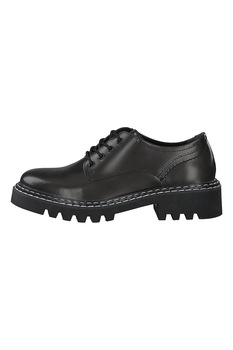 Tamaris, Pantofi Derby din piele cu talpa cu aspect masiv, Negru Tamaris, Pantofi Derby din piele cu talpa cu aspect masiv, Negru