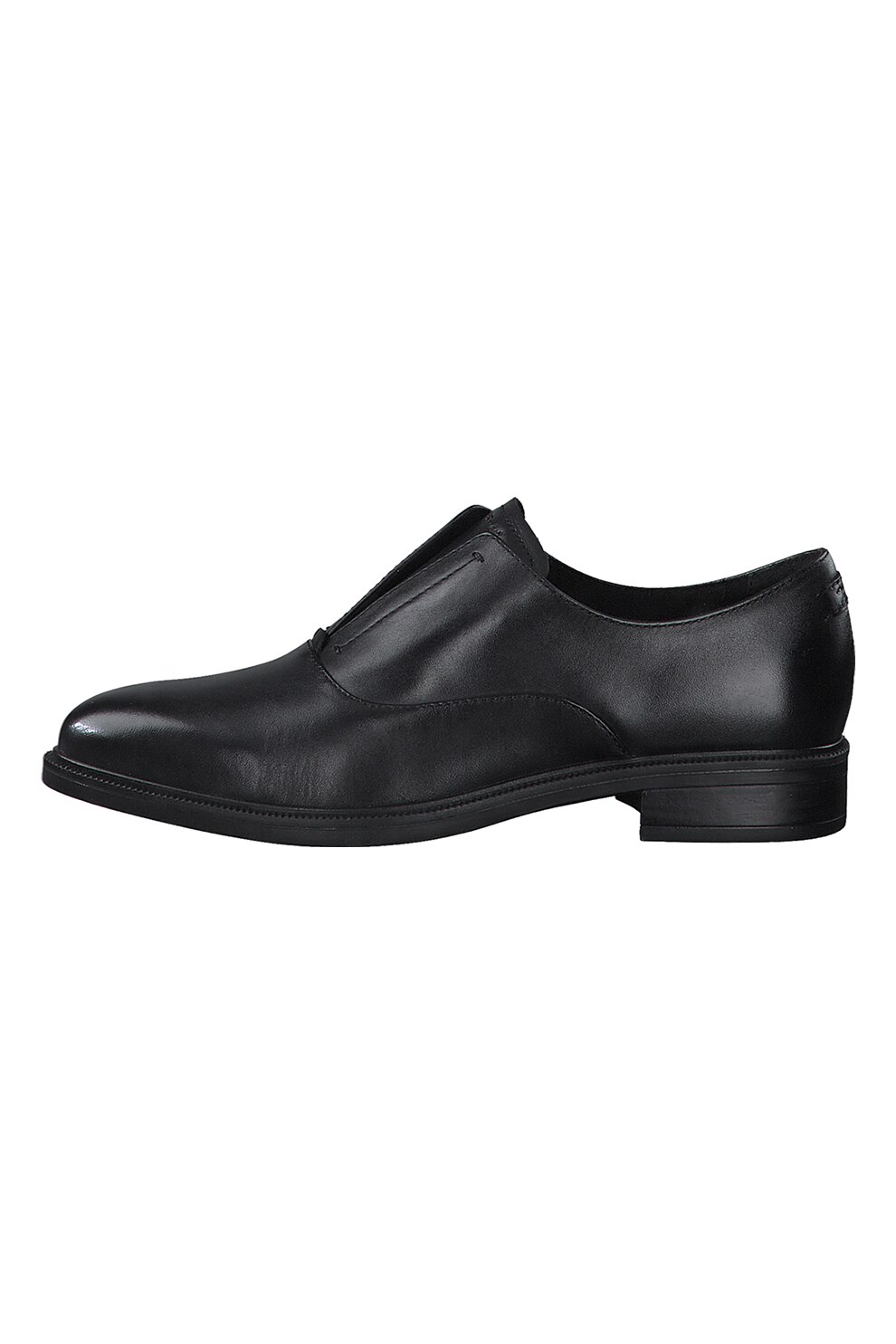 Tamaris, Pantofi slip-on din piele, Negru, 39