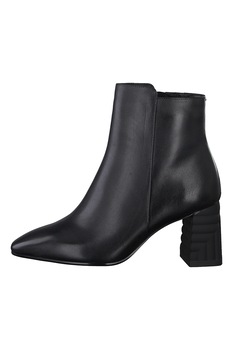 Tamaris, Botine din piele cu toc inalt, Negru Tamaris, Botine din piele cu toc inalt, Negru