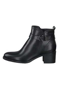 Tamaris, Botine din piele cu toc inalt, Negru Tamaris, Botine din piele cu toc inalt, Negru