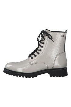 Tamaris, Ghete din piele cu fermoar lateral, Gri deschis Tamaris, Ghete din piele cu fermoar lateral, Gri deschis