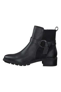 Tamaris, Ghete din piele cu detaliu inel, Negru Tamaris, Ghete din piele cu detaliu inel, Negru