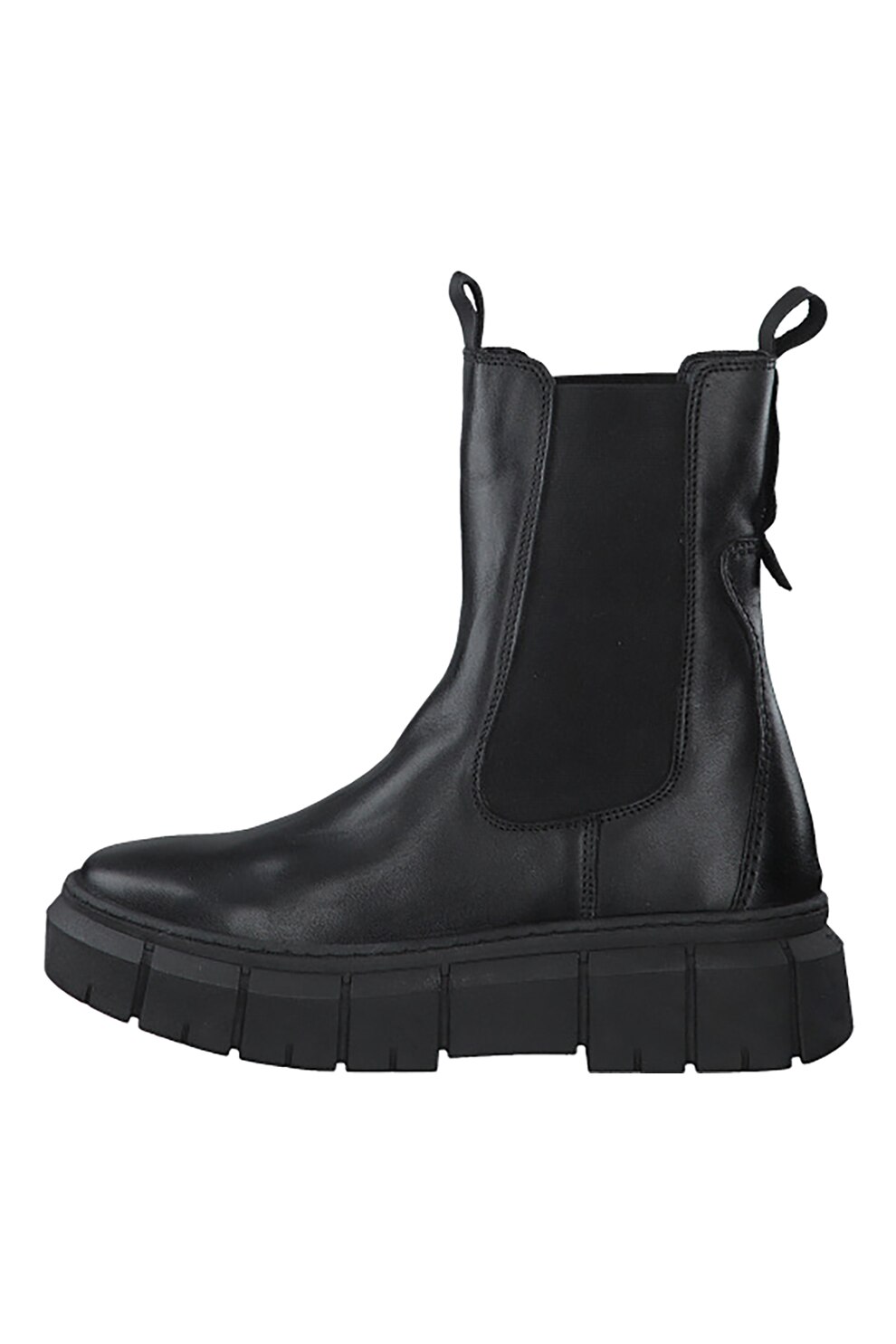 Tamaris, Ghete Chelsea din piele, Negru, 37