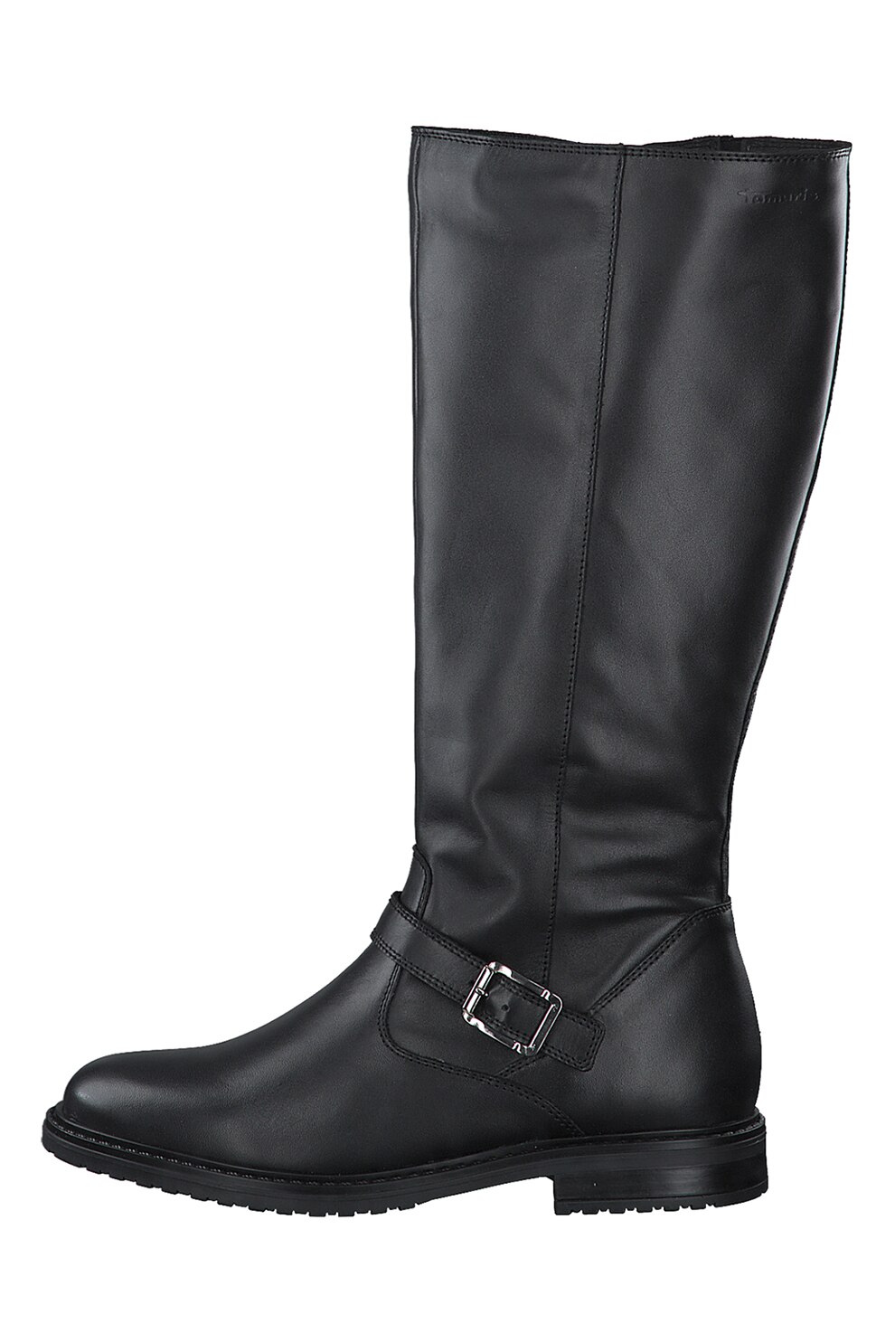 Tamaris, Cizme lungi pana la genunchi din piele, Negru