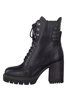 Tamaris, Botine din piele cu aspect masiv, Negru, 40 Tamaris, Botine din piele cu aspect masiv, Negru, 40
