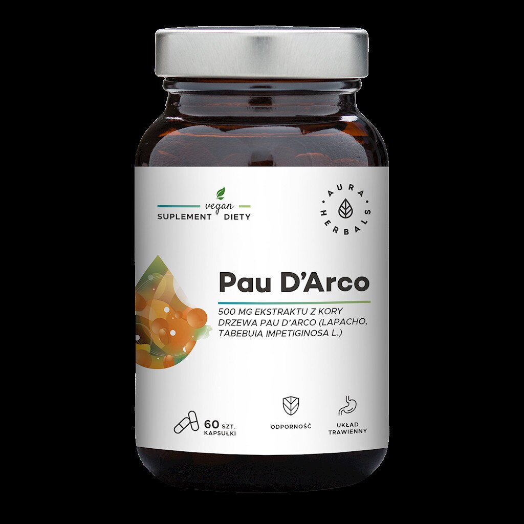 Supliment alimentar Aura Herbals Pau D'Arco, 500 mg, 60 capsule